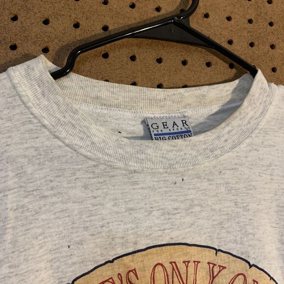 Vintage T-Shirt Tee Short Sleeve Cotton Jeep Large Flawed Grunge - Picture 4 of 6